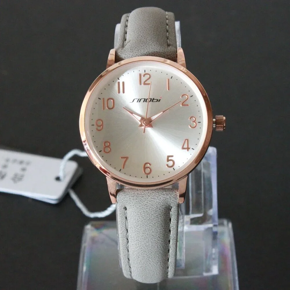 Ladies Easy Reader Dress Watch Silver Sunburst Dial Rose Gold-toned Case 30mm